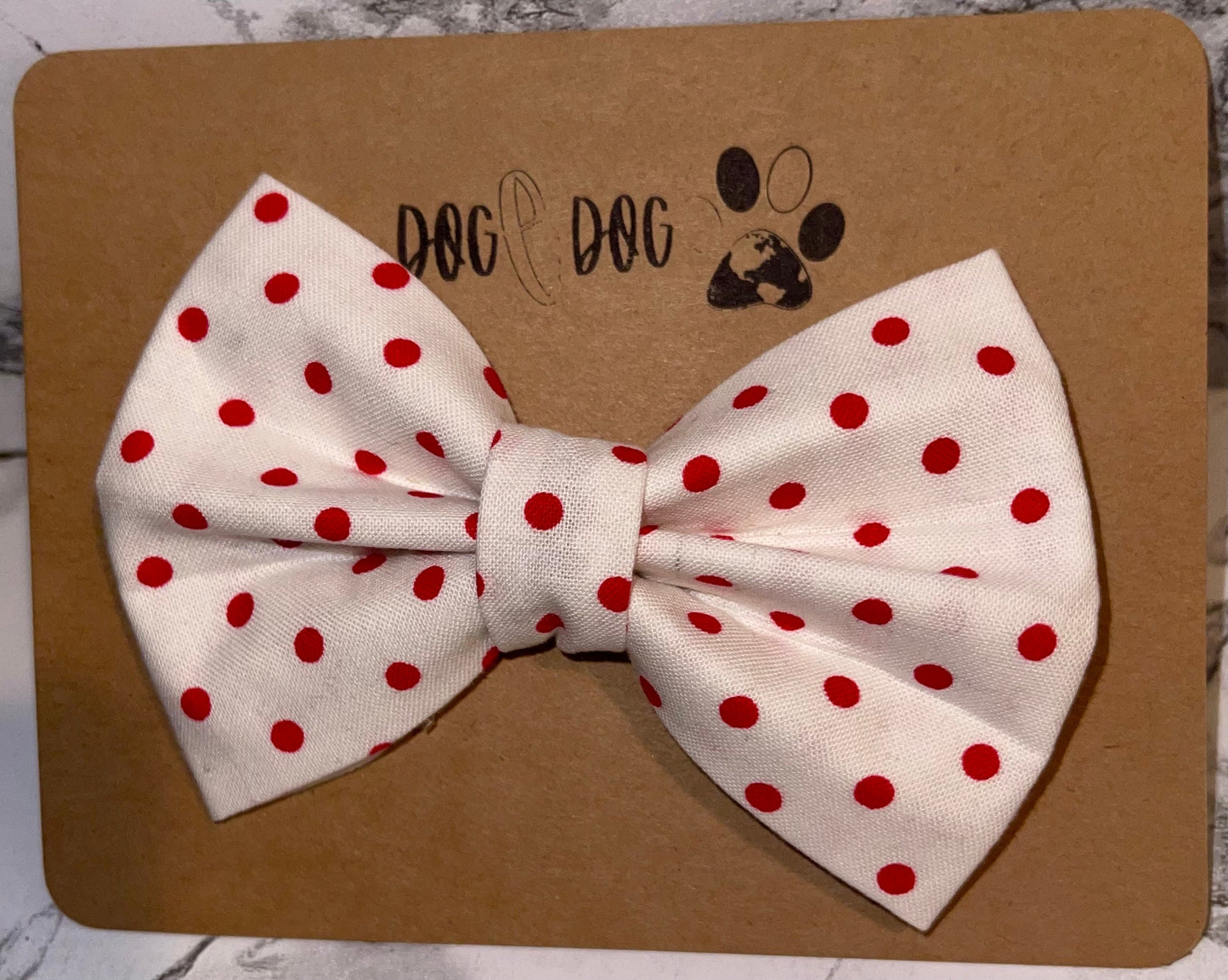 White with red polka dots
