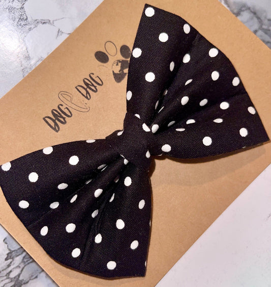 Black with white polka dots