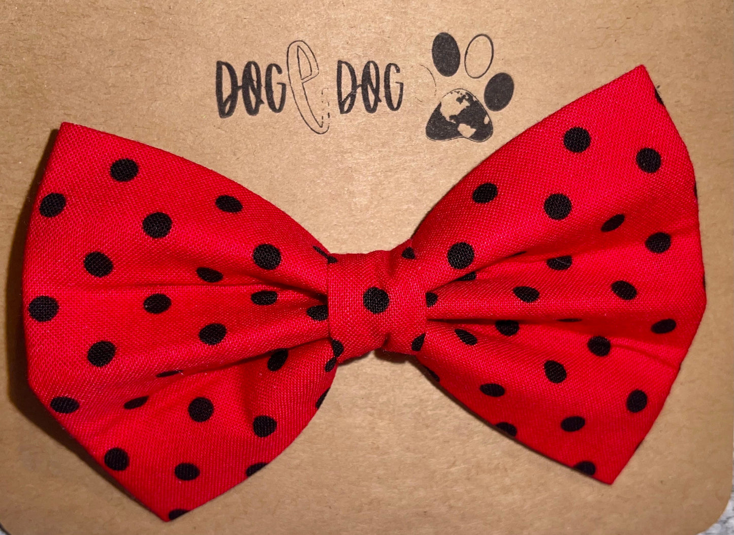 Red with black polka dots