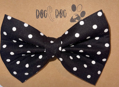 Black with white polka dots