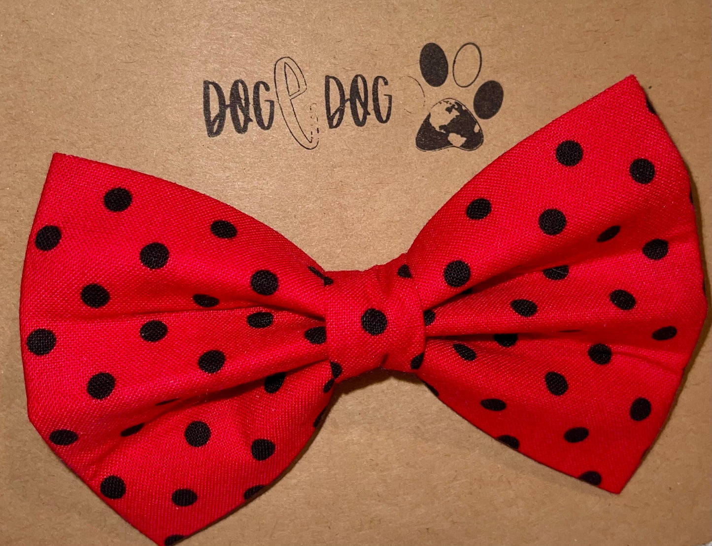 Red with black polka dots