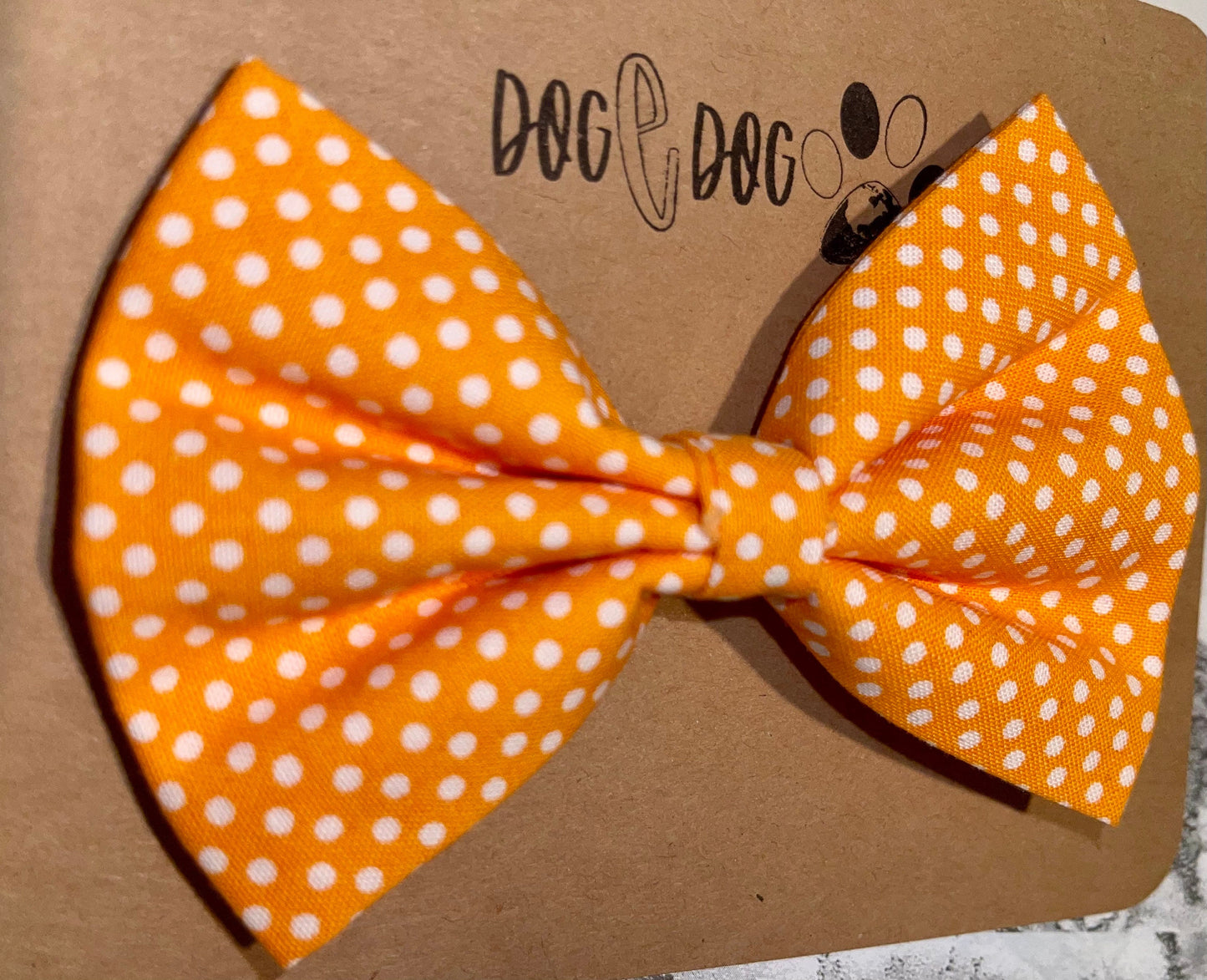 Orange with white polka dots
