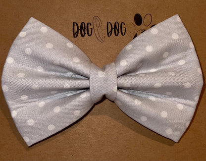 Grey with white polka dots