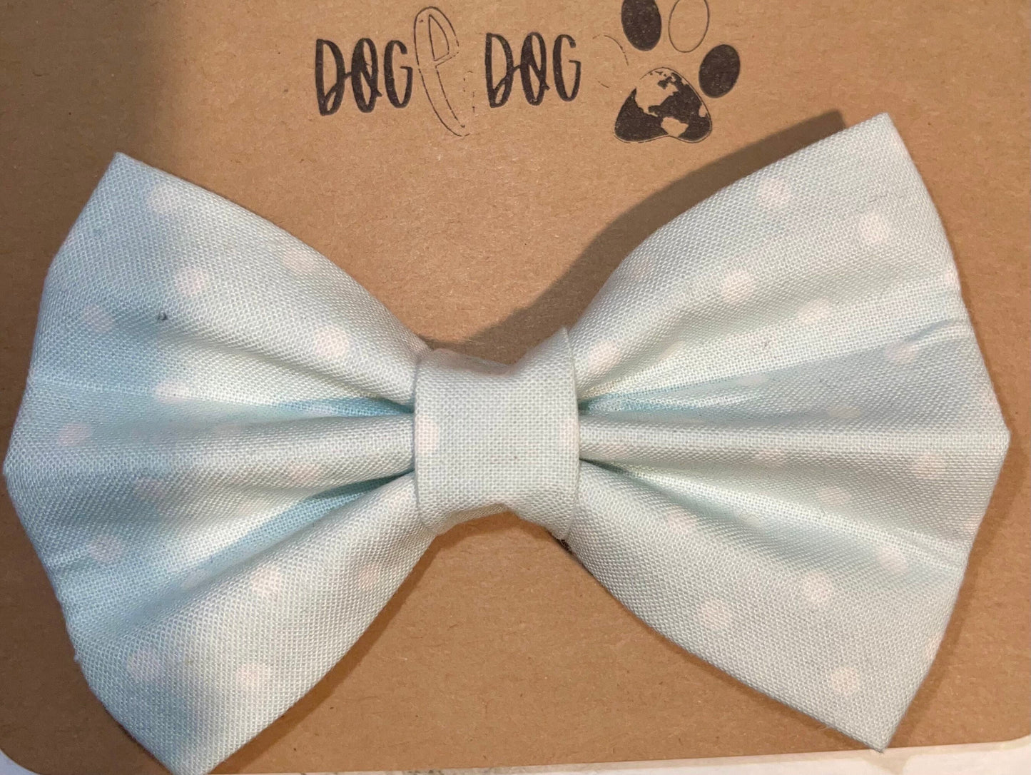 Light blue with white polka dots