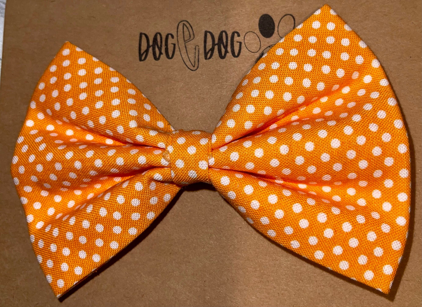 Orange with white polka dots
