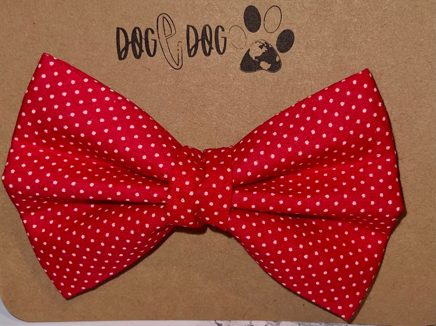 Red with mini white polka dots