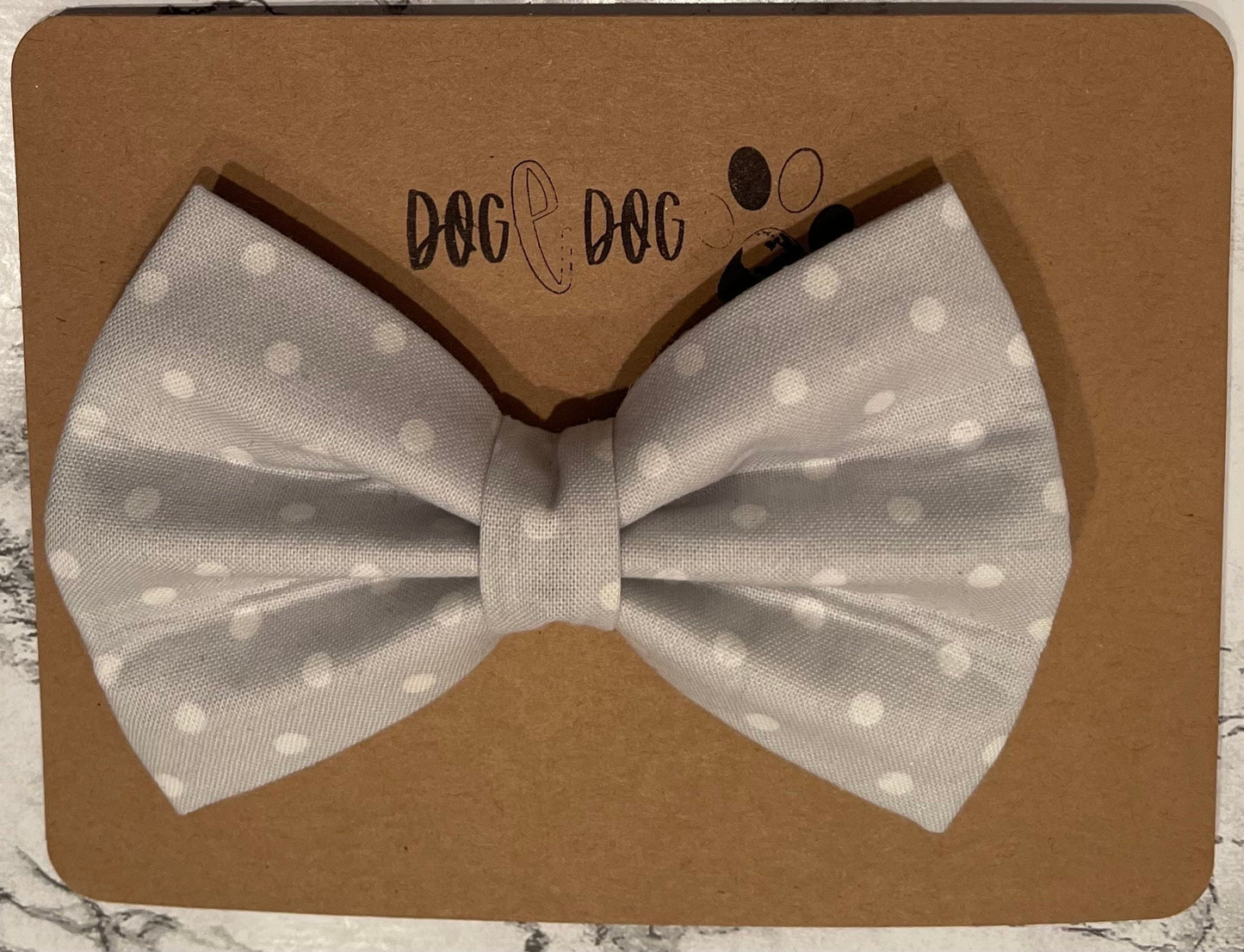 Grey with white polka dots