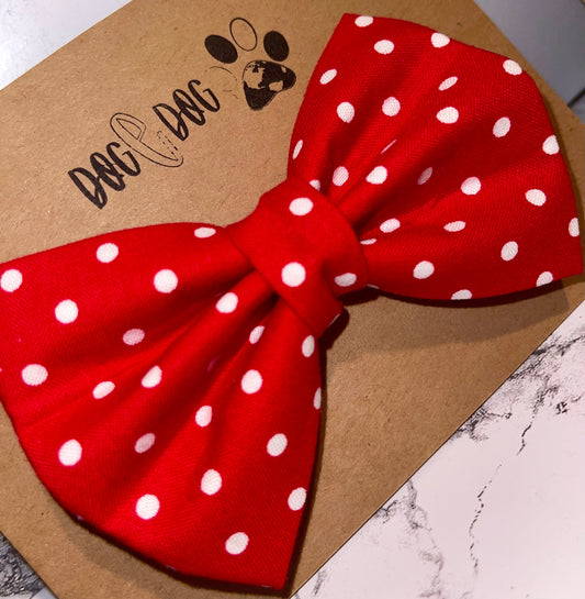 Red with white polka dots