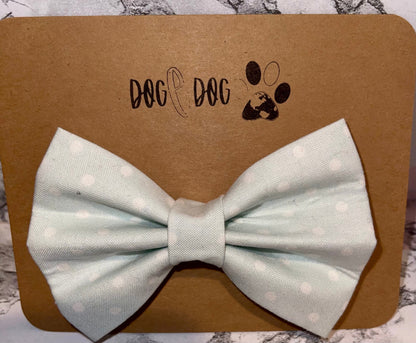 Light blue with white polka dots