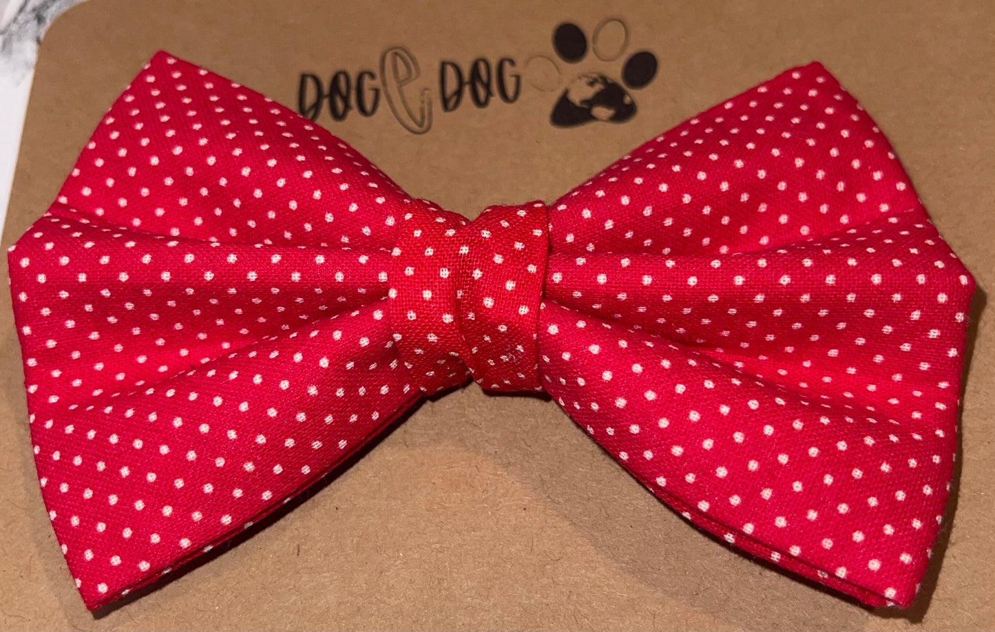 Red with mini white polka dots