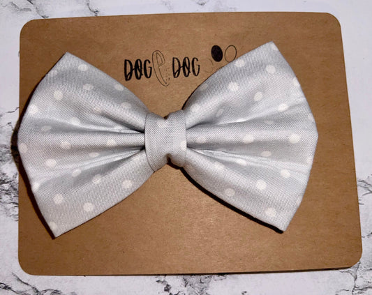 Grey with white polka dots