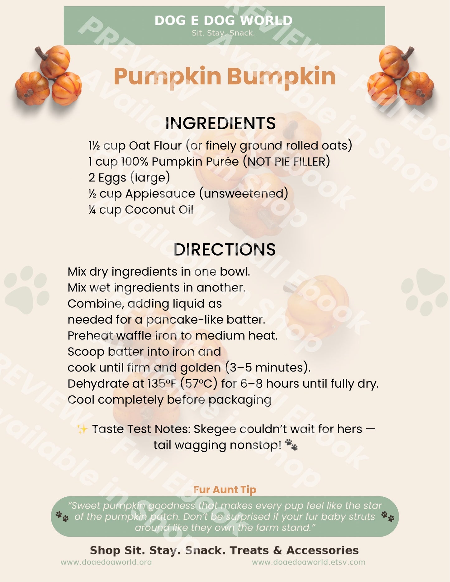 Sit. Stay. Snack. – Healthy Pet Snack Recipes (Digital E-Book)