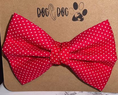 Red with mini white polka dots