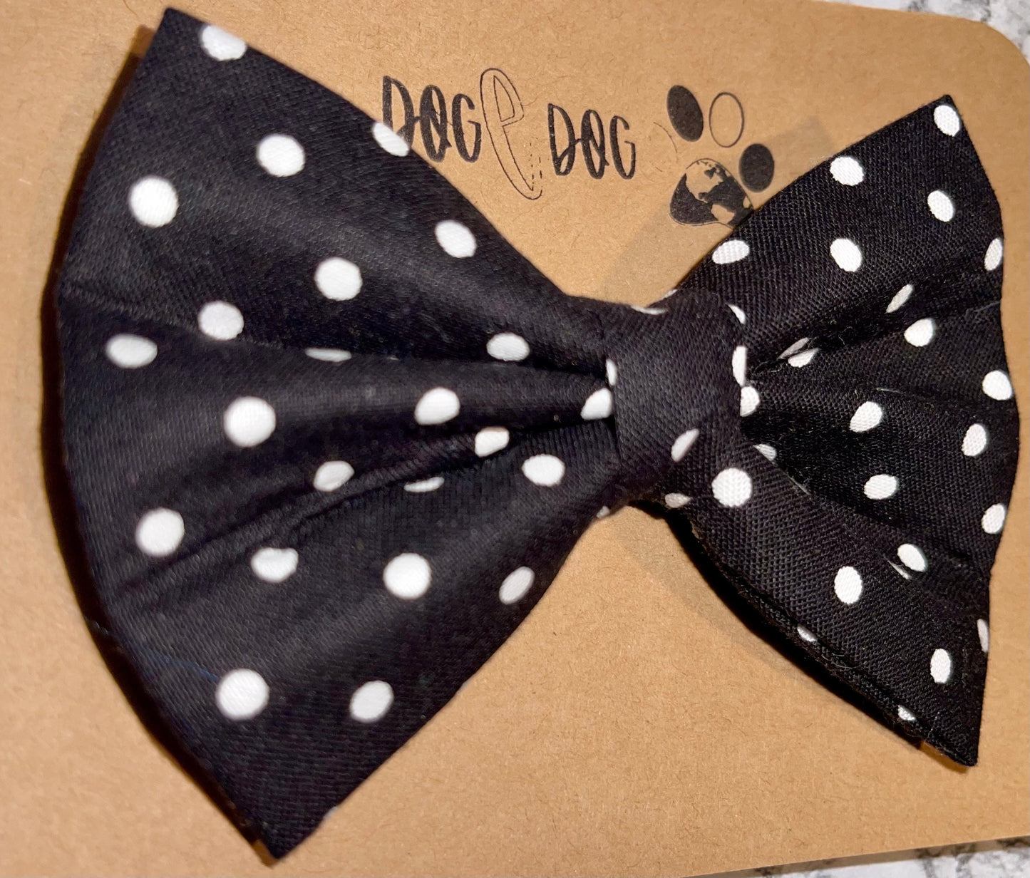 Black with white polka dots