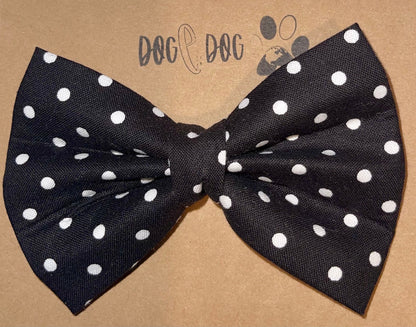 Black with white polka dots
